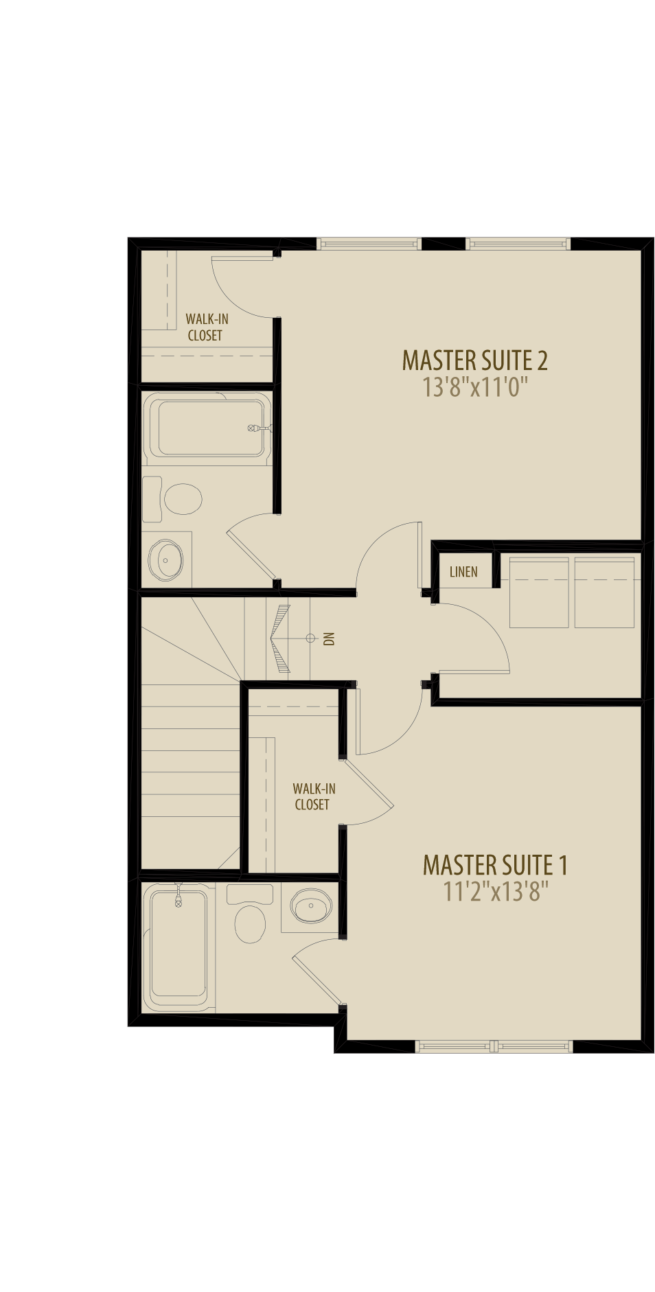 Dual Master Suites With Laundry Adds 20Sq Ft