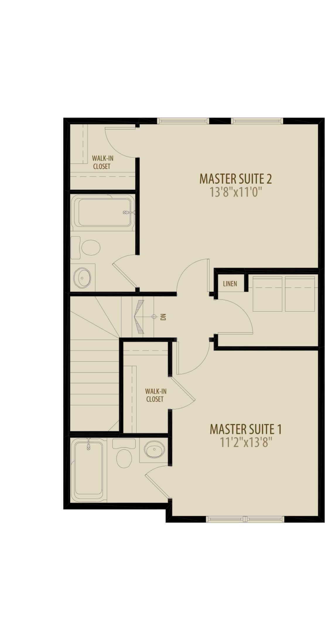 Dual Master Suites With Laundry Adds 20Sq Ft
