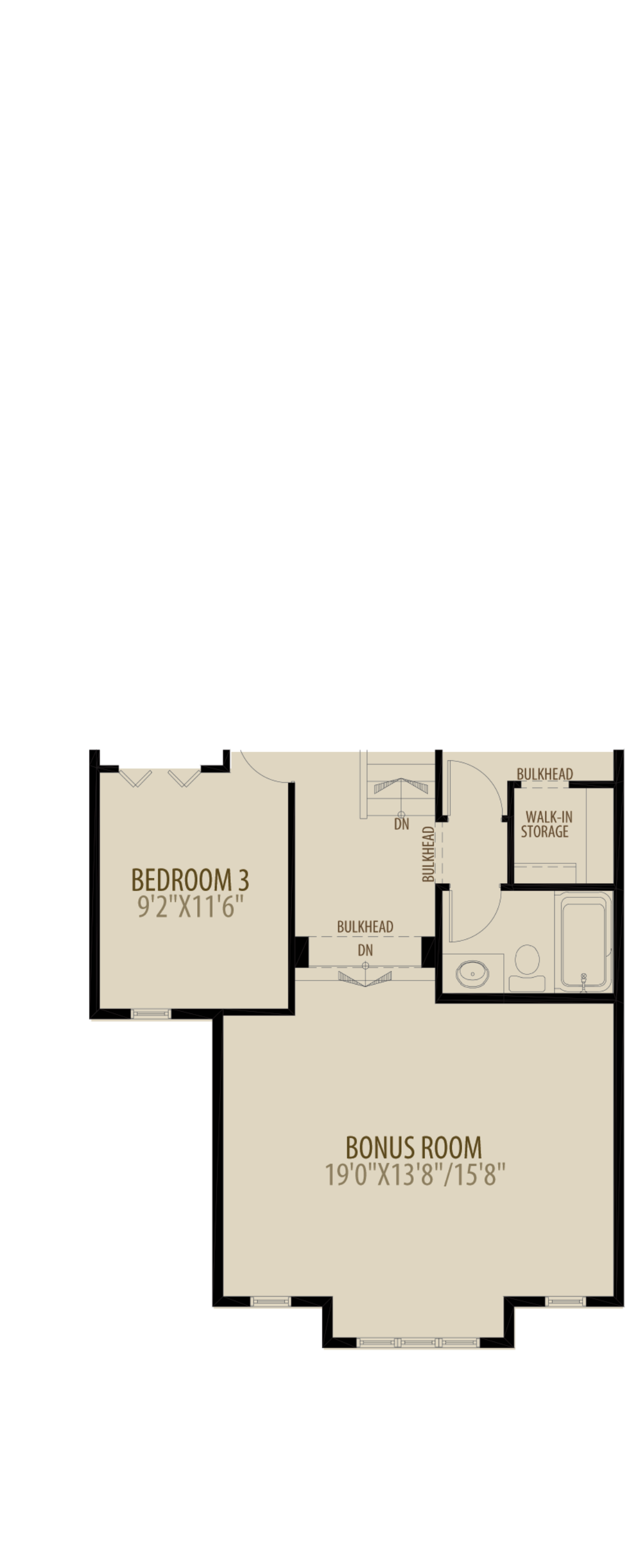 Extended Bonus Room adds 50 sq ft