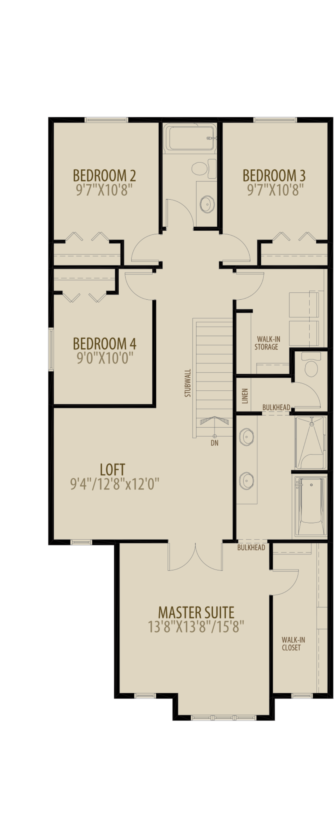 Revised Upper Floor 3 w 4th Bedroom adds 50 sq ft
