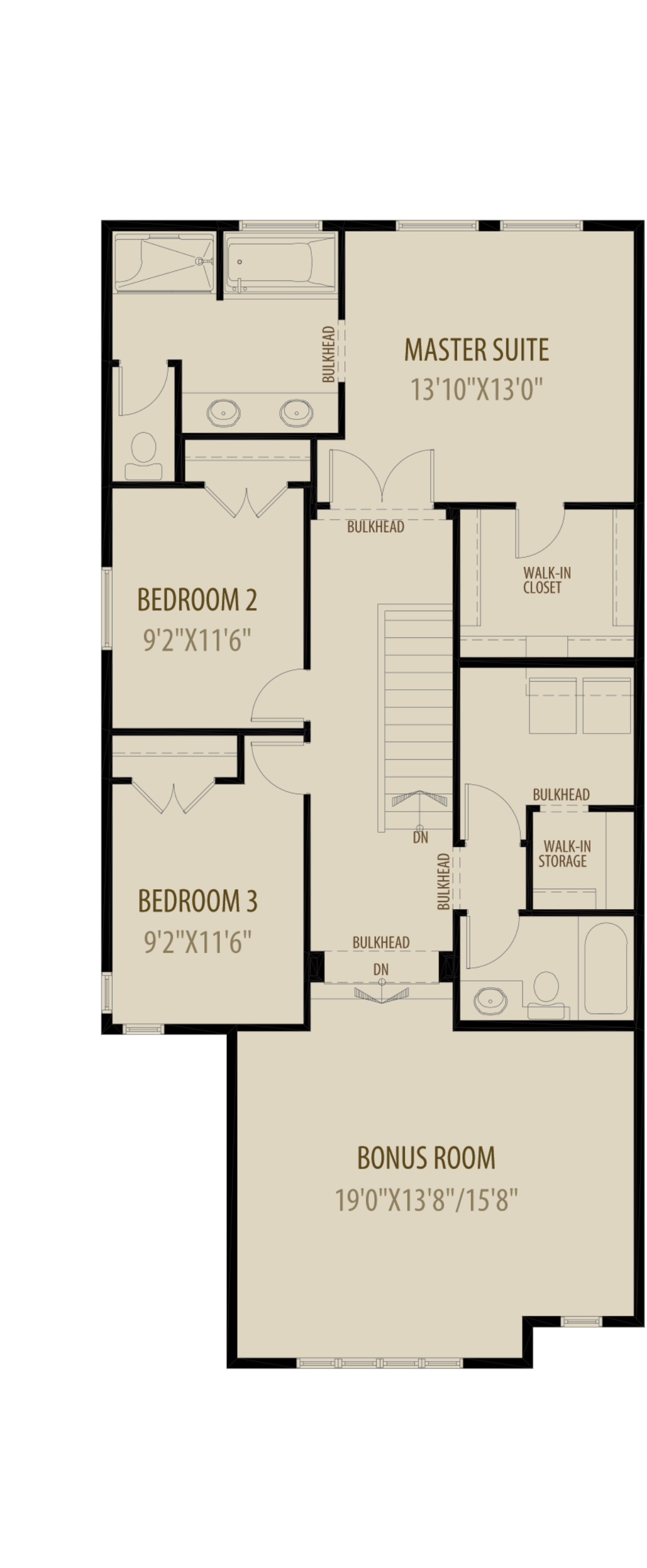Extended Bonus Room - Livingston Standard Plan (Adds 60 Sq Ft)