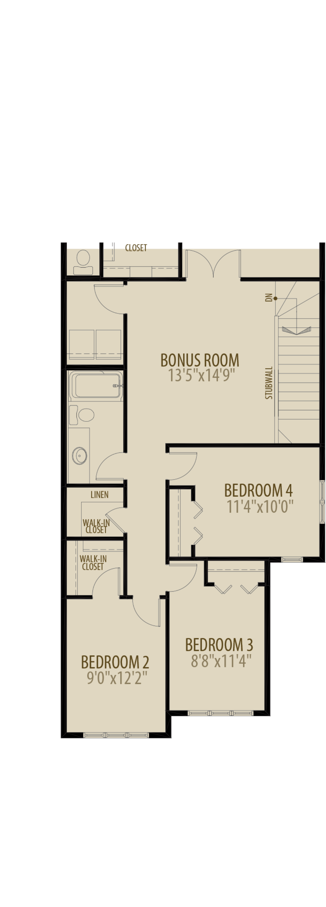 4th Bedroom (Adds 229 SQ FT)