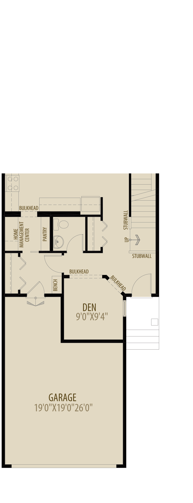 Option 3 Main Floor Den Adds 70 sq ft