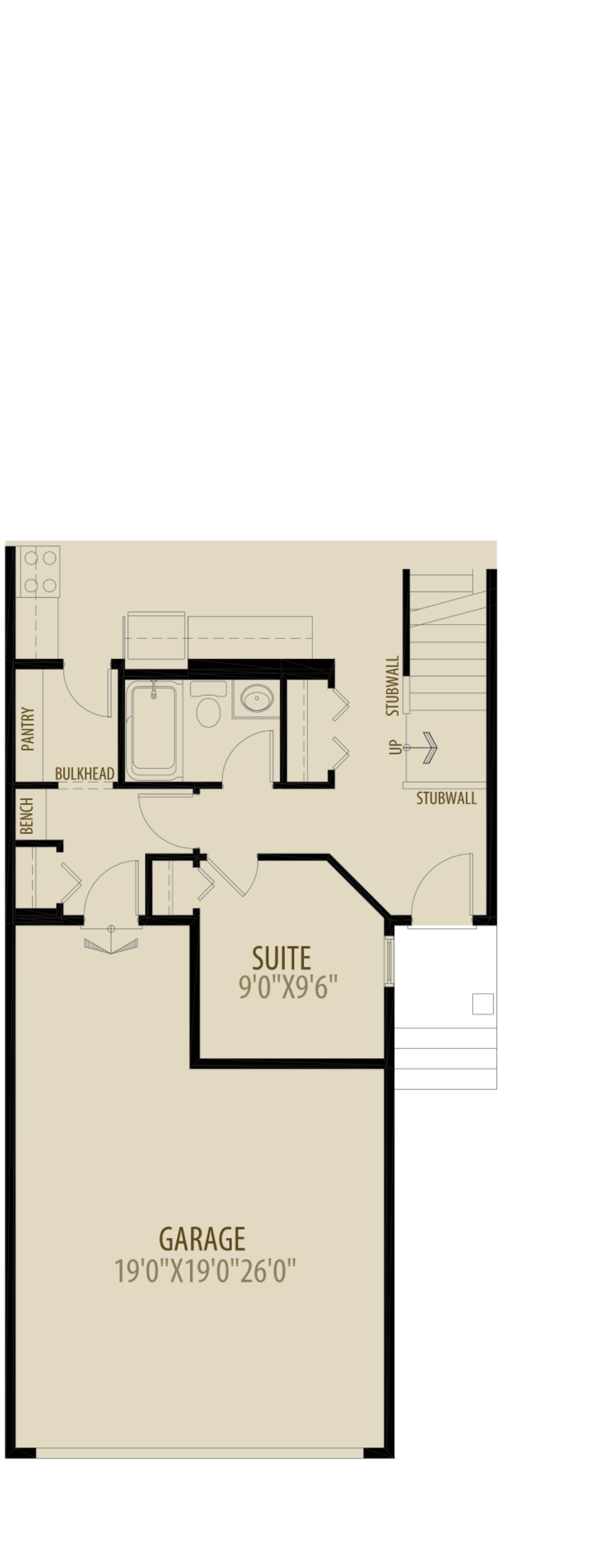 Option 4 Main Floor Suite Adds 70 sq ft