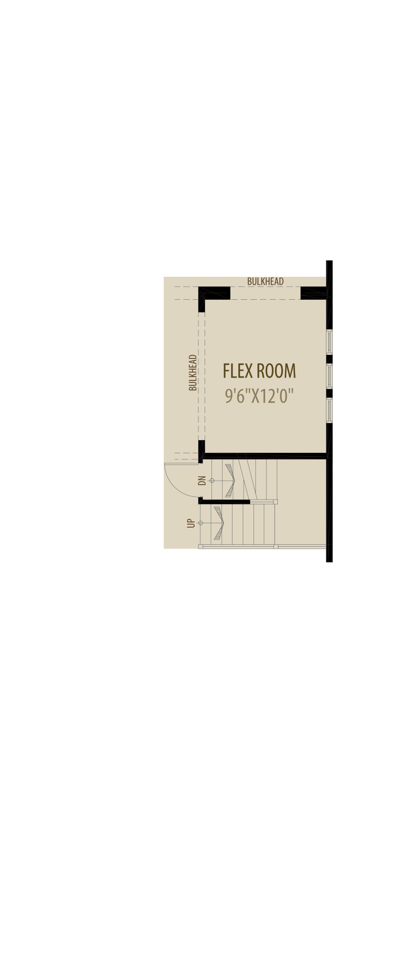 Flex Room adds 120 sq ft to Main removes 5 sq ft from Upper