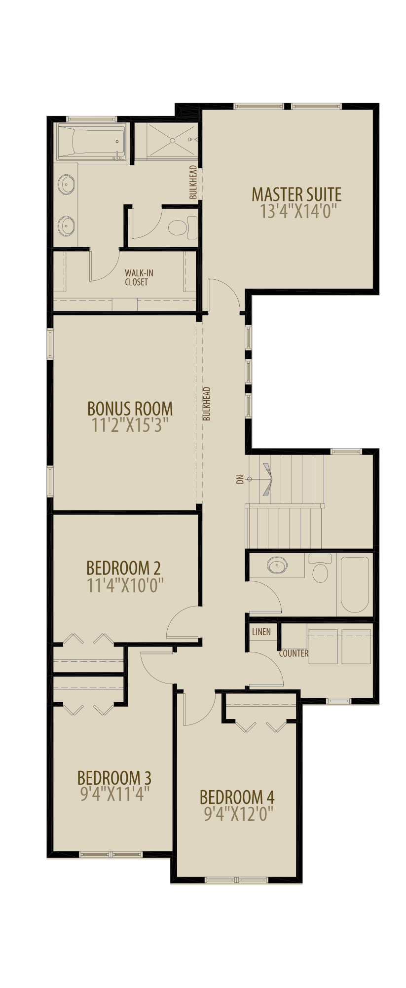 Optional 4th Bedroom adds 132 sq ft