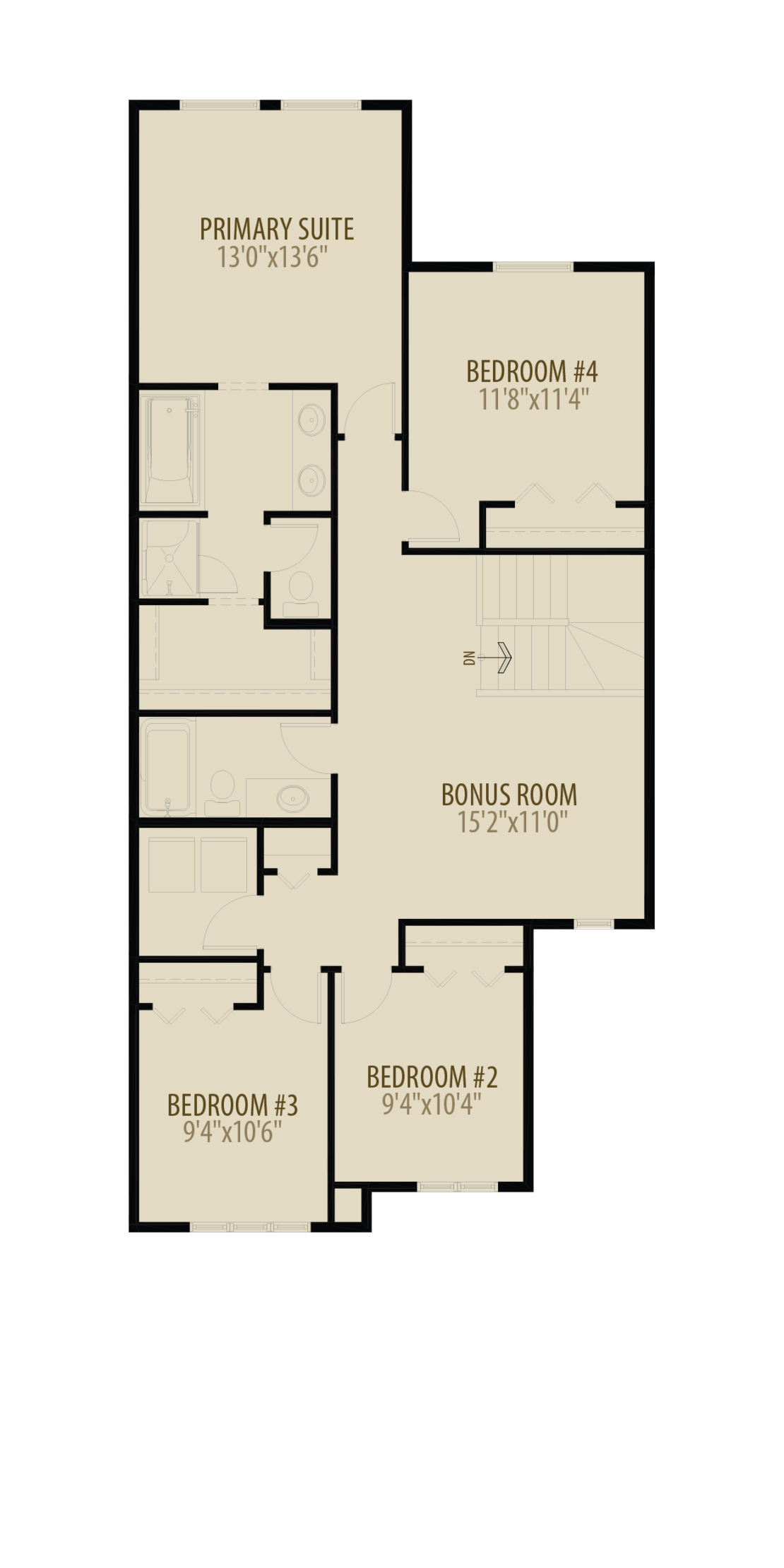 4th Bedroom Bonus Room Adds 72 sq ft