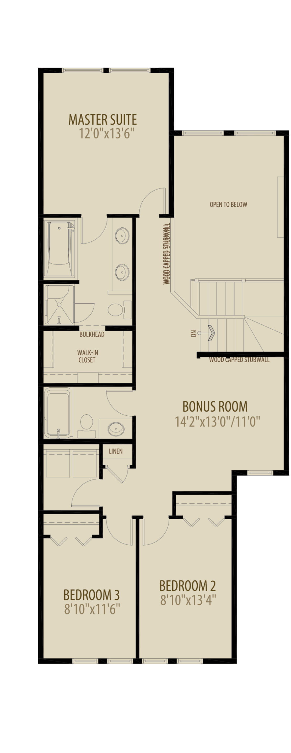 Open To Below Bonus Room Removes 55 sq ft Upper