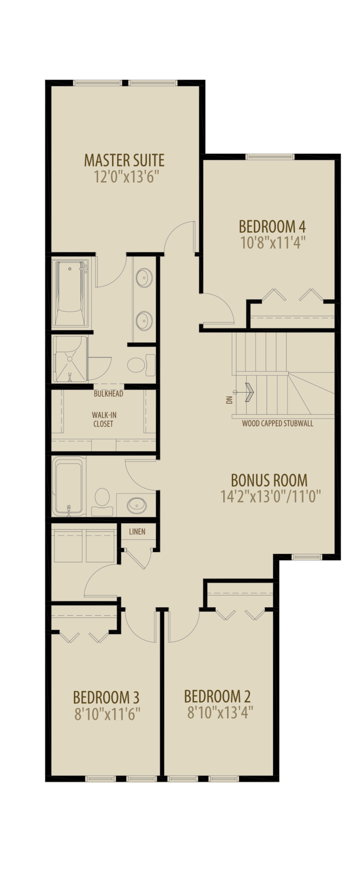 4th Bedroom Bonus Room Adds 105 sq ft