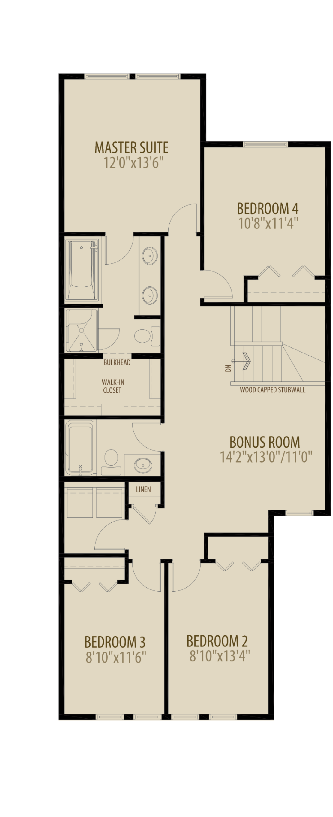4th Bedroom Bonus Room Adds 74 sq ft