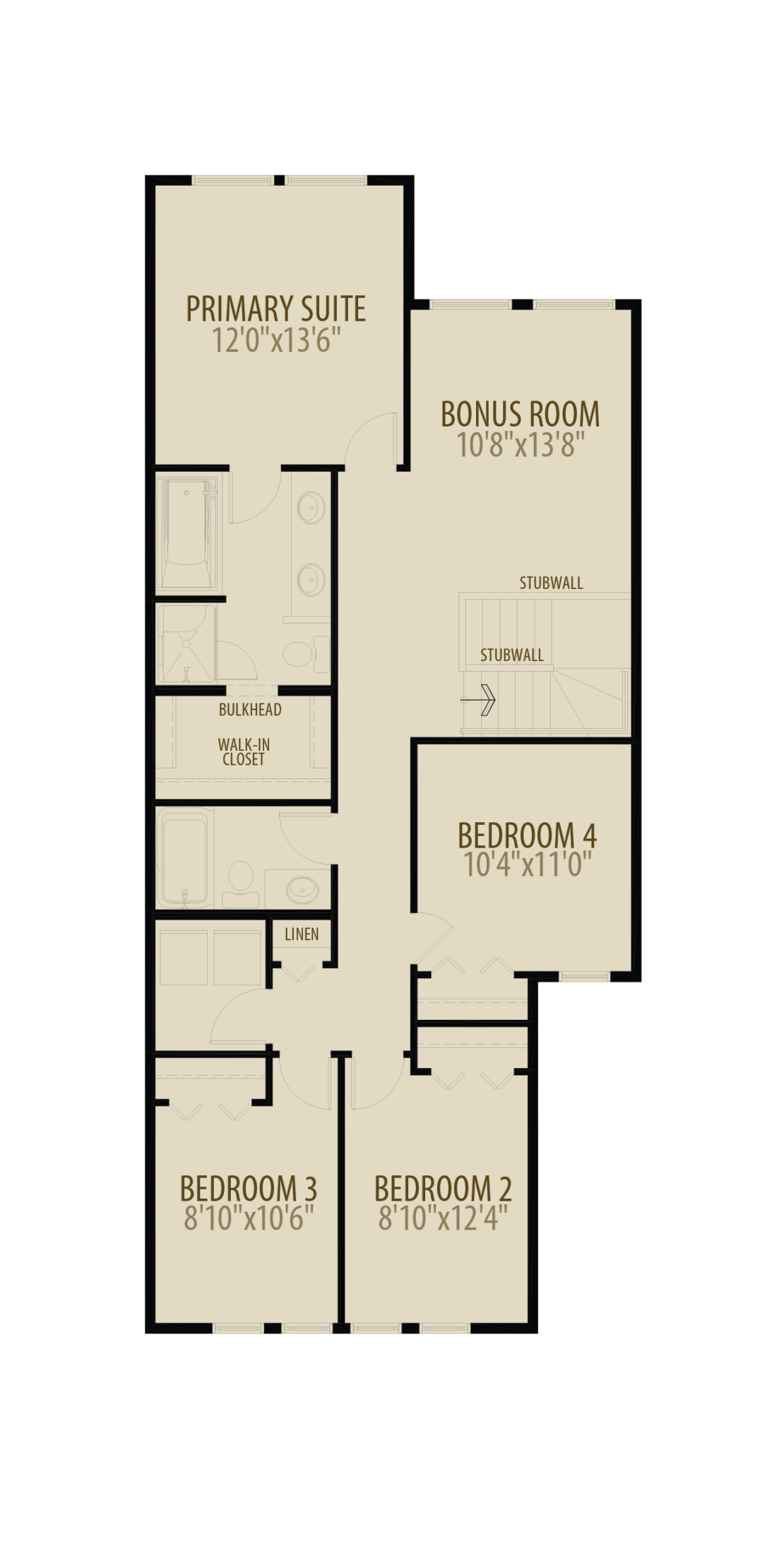 4th Bedroom Bonus Room adds 86 sq ft