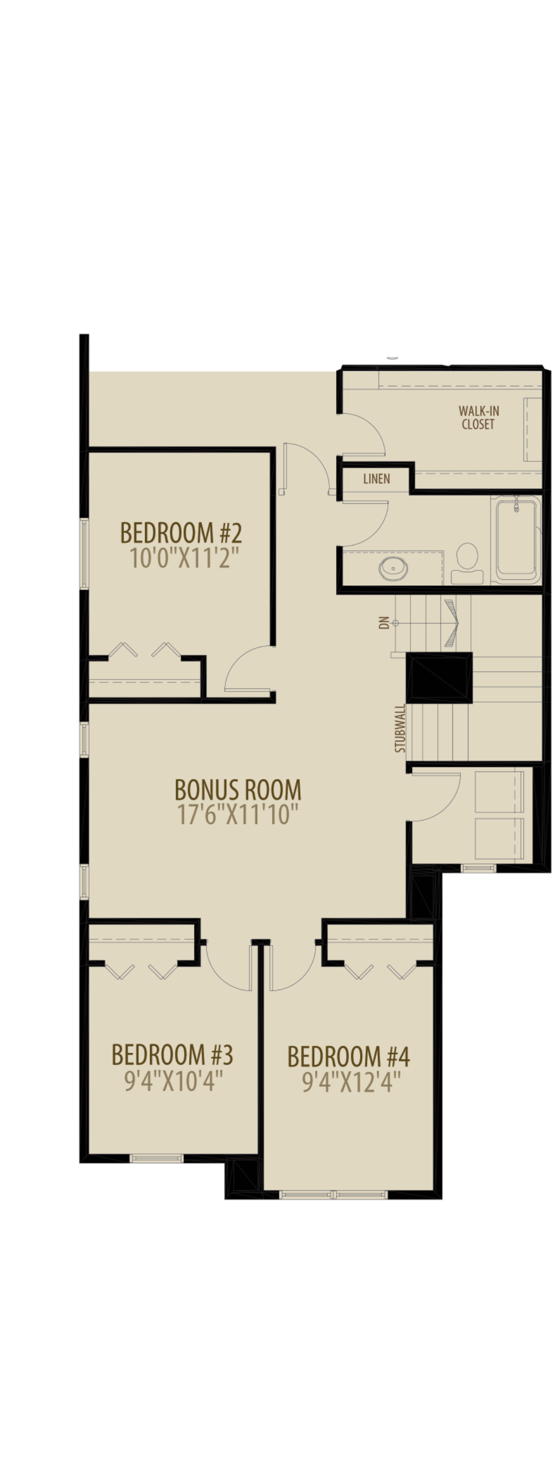 Optional 4th Bedroom Adds 104 sq ft