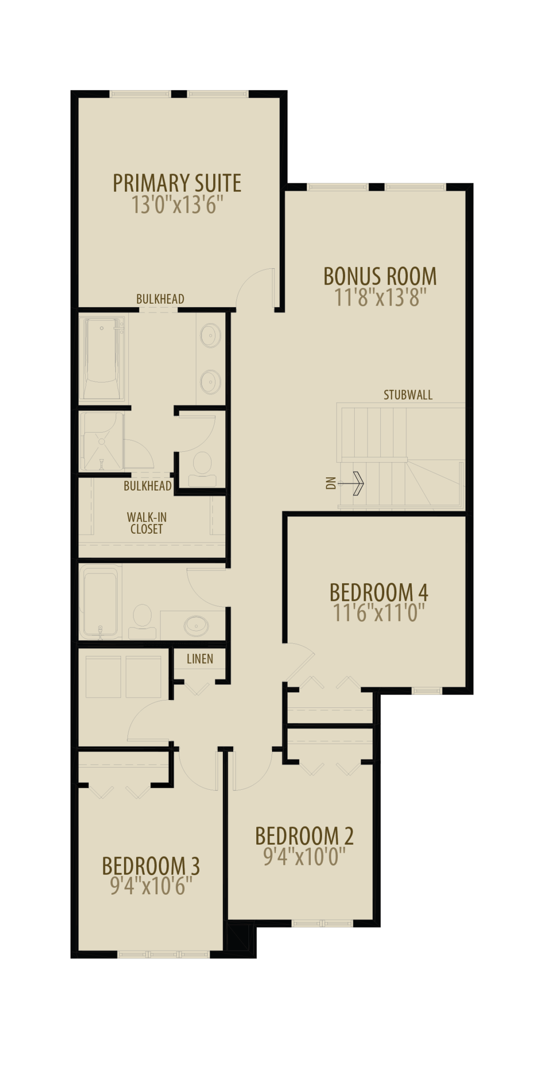 4th Bedroom Bonus Room adds 84 sq ft