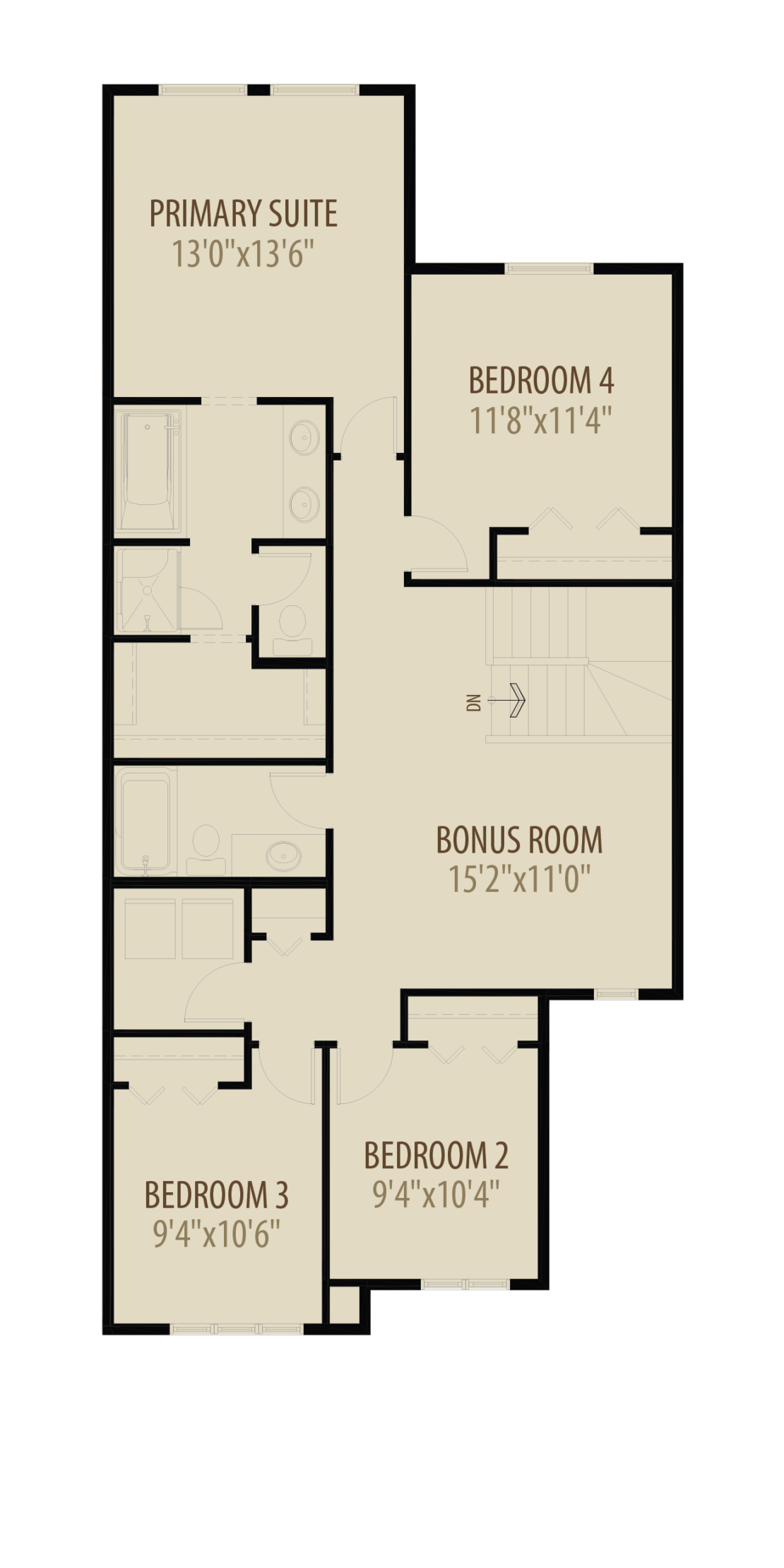 4th Bedroom and Bonus Room adds 72 sq ft