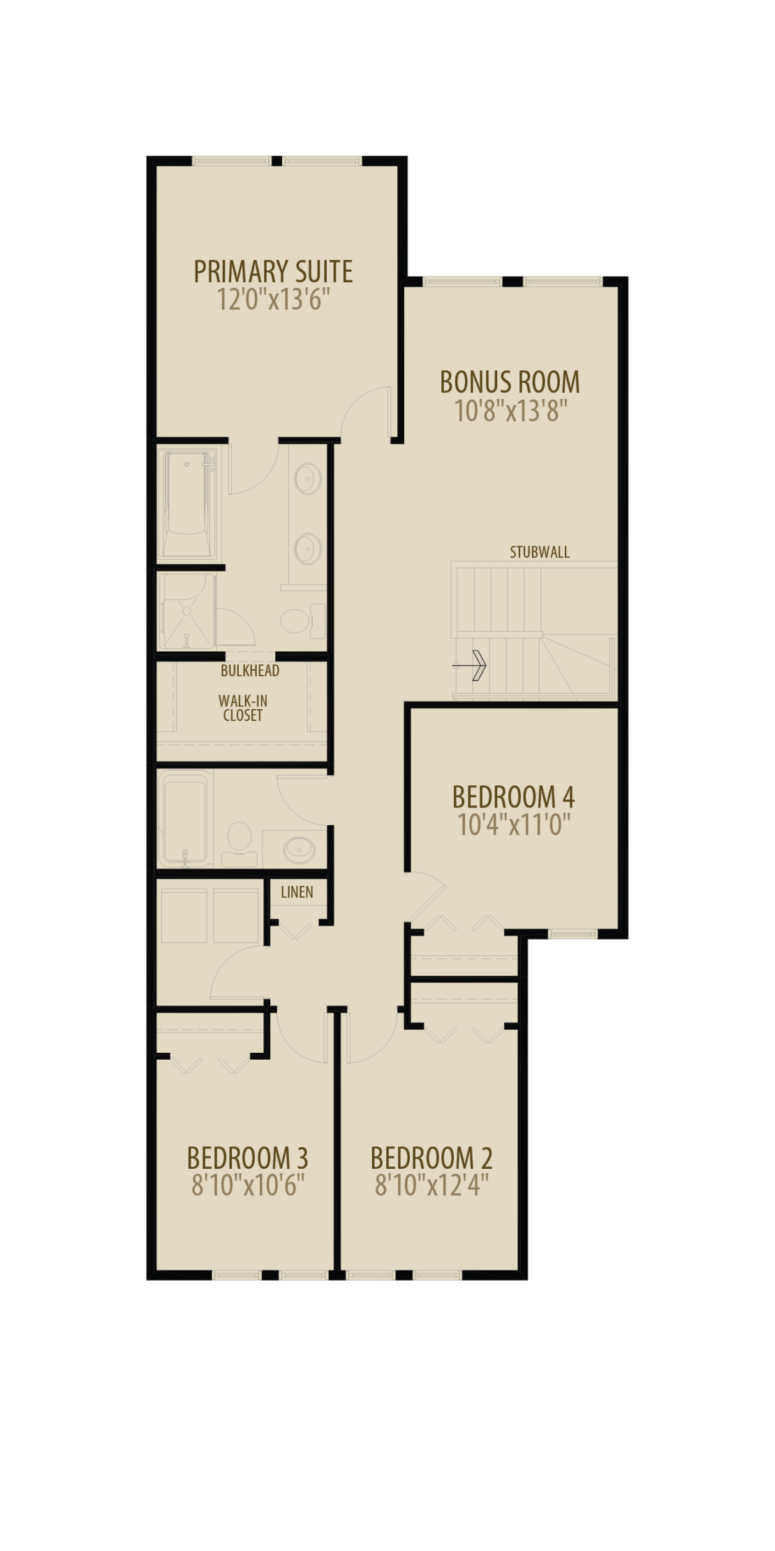 4th Bedroom Bonusroom 2 adds 86 sq ft